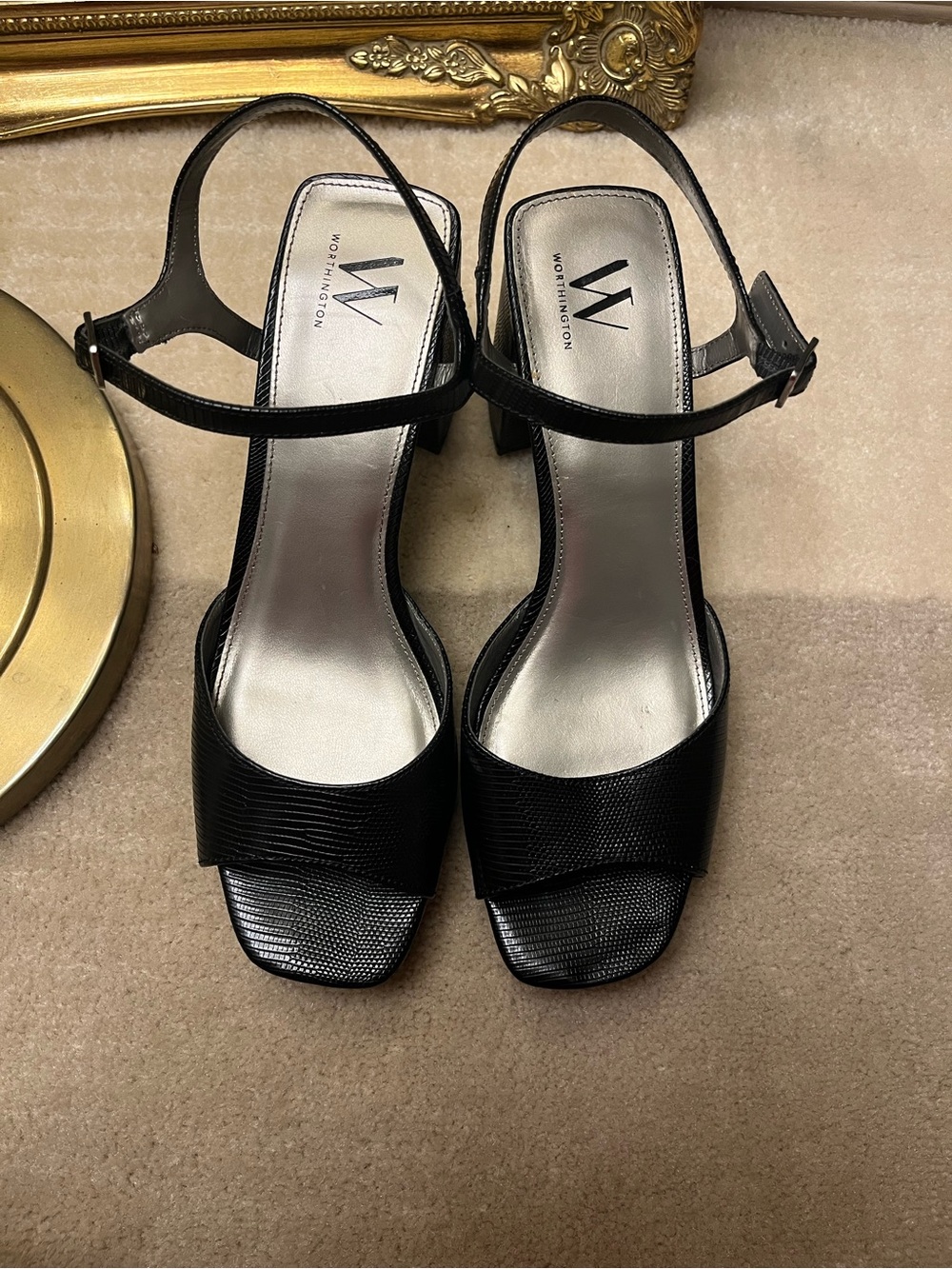 Worthington Black Textured 3.5 inch Heels